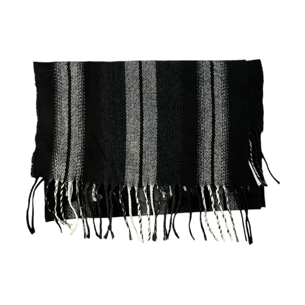 Elegant Black and Gray Men's Scarf